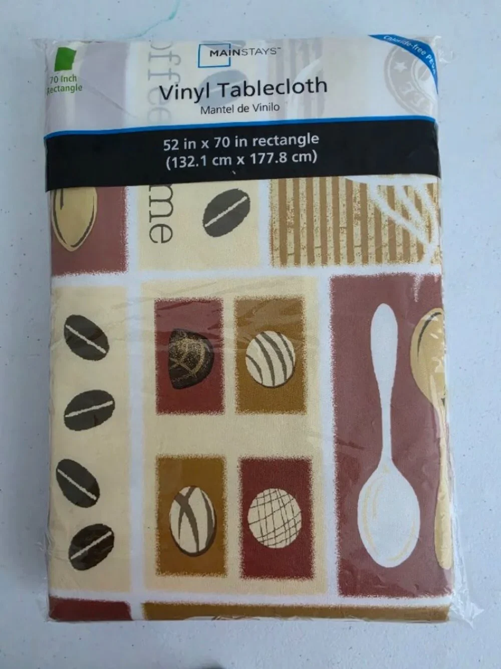 Mainstays Coffee Theme Vinyl Tablecloth. 52